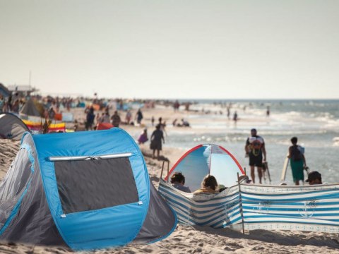 Namiot plażowy pop-up uv zamykany samorozkładający niebieski duży Namiot plażowy pop-up uv zamykany samorozkładający niebieski duży