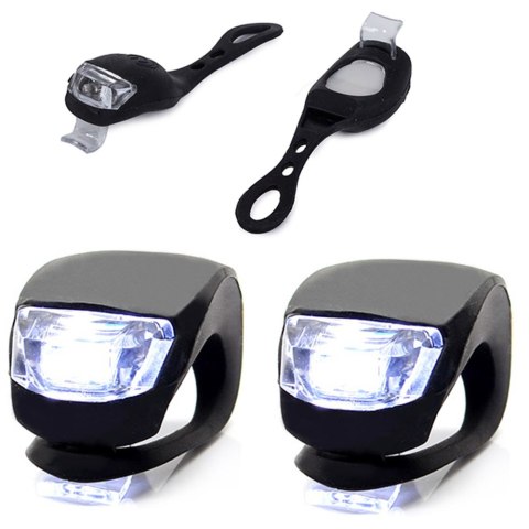 Oświetlenie rowerowe lampki 2 led przód rower 2szt silikonowe wodoodporne Oświetlenie rowerowe lampki 2 led przód rower 2szt silikonowe wodoodporne
