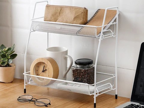 Półka kuchenna organizer kuchenny stojący dwupoziomowy loft na przyprawy Półka kuchenna organizer kuchenny stojący dwupoziomowy loft na przyprawy