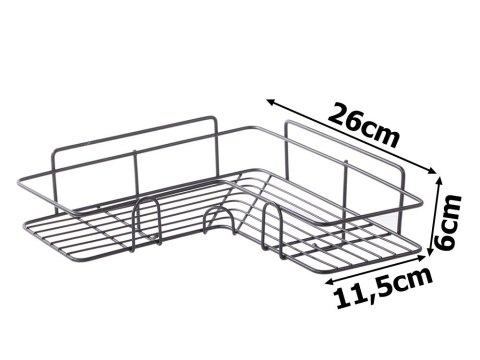 Półka łazienkowa do łazenki pod prysznic narożna loft wisząca 2x haczyk Półka łazienkowa do łazenki pod prysznic narożna loft wisząca 2x haczyk