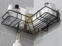 Półka łazienkowa do łazenki pod prysznic narożna loft wisząca 2x haczyk