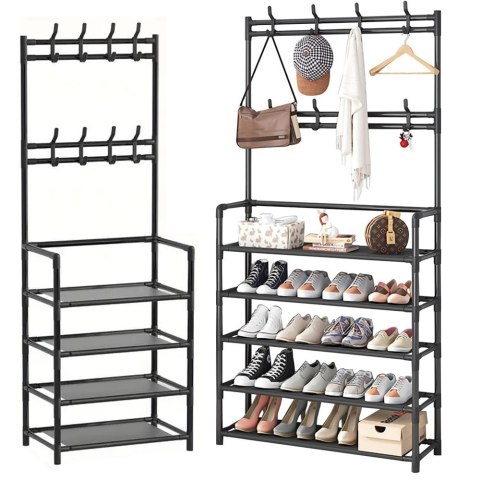 Wieszak stojący metalowy 5 poziomów na ubrania buty torebki loft garderoba Wieszak stojący metalowy 5 poziomów na ubrania buty torebki loft garderoba