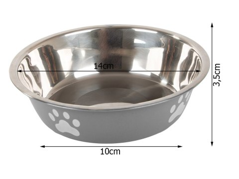 Miska dla psa kota na karmę wodę metalowa antypoślizgowa łapka 150ml Miska dla psa kota na karmę wodę metalowa antypoślizgowa łapka 150ml
