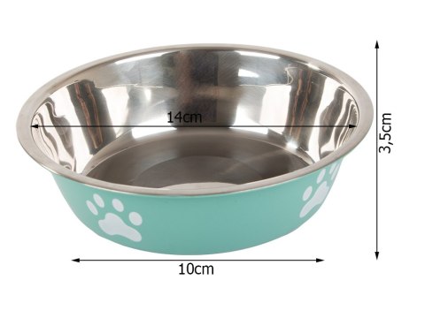 Miska dla psa kota na karmę wodę metalowa antypoślizgowa łapka 150ml Miska dla psa kota na karmę wodę metalowa antypoślizgowa łapka 150ml