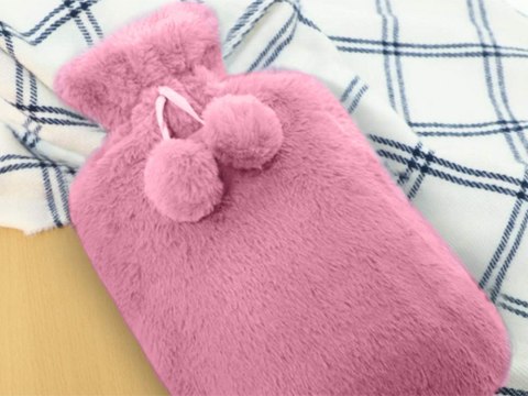 Termofor pluszowy gumowy ogrzewacz termofor duży w pokrowcu miękki futerko Termofor pluszowy gumowy ogrzewacz termofor duży w pokrowcu miękki futerko