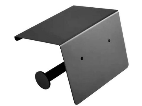 Uchwyt wieszak na papier toaletowy z półką na telefon czarny loft wc stal Uchwyt wieszak na papier toaletowy z półką na telefon czarny loft wc stal