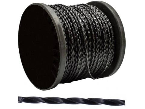 Zyłka do kosy spalinowej przekrój karbowany skręcony cicha 2,4mm 100m Zyłka do kosy spalinowej przekrój karbowany skręcony cicha 2,4mm 100m