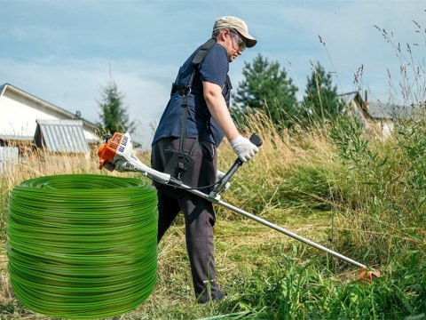 Żyłka z drutem tnąca zbrojona do kosy spalinowej czterokątna 2,4mm 100m Żyłka z drutem tnąca zbrojona do kosy spalinowej czterokątna 2,4mm 100m