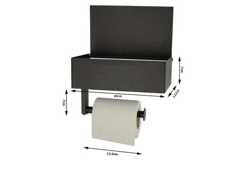 Uchwyt wieszak na papier toaletowy pojemnik z półką na telefon loft wc stal Uchwyt wieszak na papier toaletowy pojemnik z półką na telefon loft wc stal