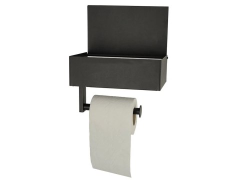Uchwyt wieszak na papier toaletowy pojemnik z półką na telefon loft wc stal Uchwyt wieszak na papier toaletowy pojemnik z półką na telefon loft wc stal