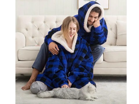 Bluza ciepła koc oversize xxl 2w1 gruba futrzak miękka z kapturem szlafrok Bluza ciepła koc oversize xxl 2w1 gruba futrzak miękka z kapturem szlafrok