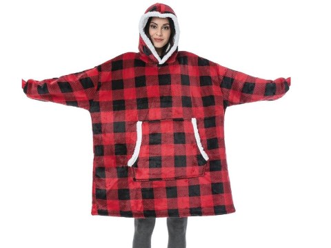 Bluza ciepła koc oversize xxl 2w1 gruba futrzak miękka z kapturem szlafrok Bluza ciepła koc oversize xxl 2w1 gruba futrzak miękka z kapturem szlafrok