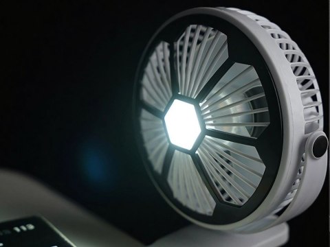 Wentylator wiatrak biurkowy stojący klips z lampką 3 tryby akumulatorowy Wentylator wiatrak biurkowy stojący klips z lampką 3 tryby akumulatorowy