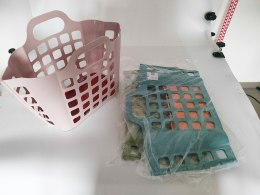 Kosz koszyk na zakupy drobiazgi plastikowy składany pojemny na pranie duży