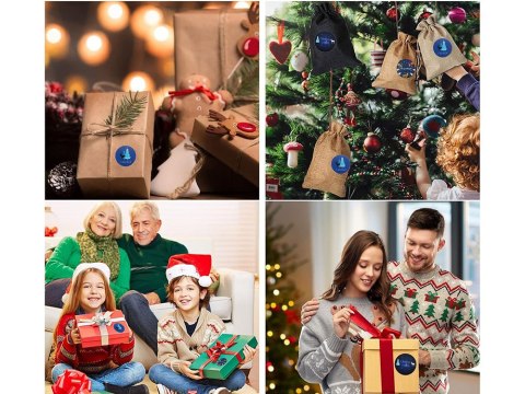 Naklejki ozdobne świąteczne kolorowe na rolce 500 sztuk merry christmas Naklejki ozdobne świąteczne kolorowe na rolce 500 sztuk merry christmas