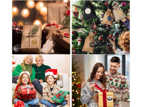 Naklejki ozdobne świąteczne kolorowe na rolce 500 sztuk merry christmas Naklejki ozdobne świąteczne kolorowe na rolce 500 sztuk merry christmas
