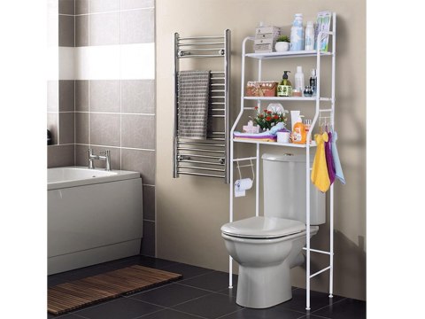 Półka stojąca nad toaletę wc sedes ubikację łazienkowa szafka regał 3 półki Półka stojąca nad toaletę wc sedes ubikację łazienkowa szafka regał 3 półki