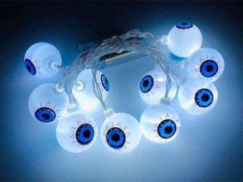 Lampki 10 led wiszące oczy halloween 200cm świecąca dekoracja ozdoba oko Lampki 10 led wiszące oczy halloween 200cm świecąca dekoracja ozdoba oko