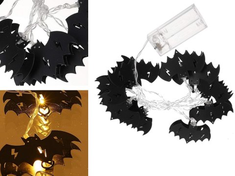 Lampki nietoperz 10 led wiszące halloween 200cm świecąca dekoracja ozdoba Lampki nietoperz 10 led wiszące halloween 200cm świecąca dekoracja ozdoba