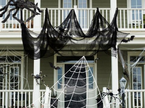 Sztuczna duża pajęczyna czarna halloween dekoracja do dekoracji 2 sztuki Sztuczna duża pajęczyna czarna halloween dekoracja do dekoracji 2 sztuki