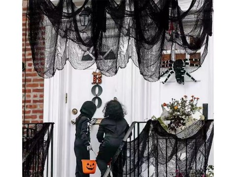 Sztuczna duża pajęczyna czarna halloween dekoracja do dekoracji 2 sztuki Sztuczna duża pajęczyna czarna halloween dekoracja do dekoracji 2 sztuki