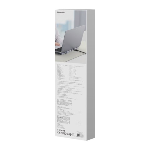 12W1 HUB PODSTAWKA POD NOTEBOOKA USB-C USB-A DP HDMI SD TF RJ45 3.5MM JACK PD 100W SZARY 12W1 HUB PODSTAWKA POD NOTEBOOKA USB-C USB-A DP HDMI SD TF RJ45 3.5MM JACK PD 100W SZARY
