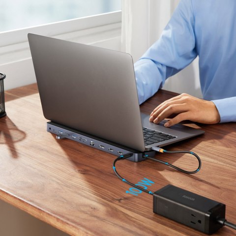 12W1 HUB PODSTAWKA POD NOTEBOOKA USB-C USB-A DP HDMI SD TF RJ45 3.5MM JACK PD 100W SZARY 12W1 HUB PODSTAWKA POD NOTEBOOKA USB-C USB-A DP HDMI SD TF RJ45 3.5MM JACK PD 100W SZARY