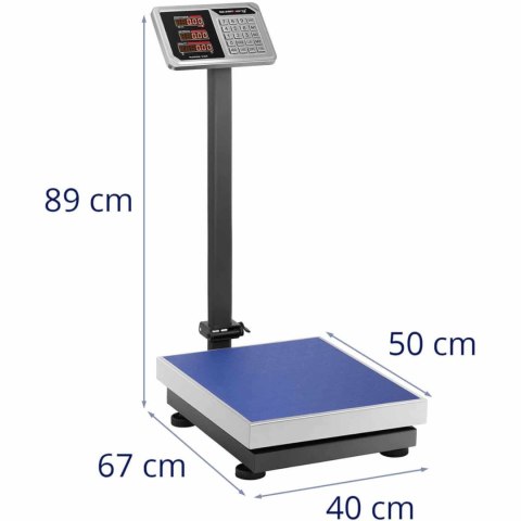 WAGA PLATFORMOWA MAGAZYNOWA LICZĄCA LED 40 X 50 CM 150 KG / 20 G WAGA PLATFORMOWA MAGAZYNOWA LICZĄCA LED 40 X 50 CM 150 KG / 20 G