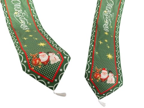 Bieżnik na stół świąteczny zielony wigilijny na boże narodzenie 205x35cm Bieżnik na stół świąteczny zielony wigilijny na boże narodzenie 205x35cm