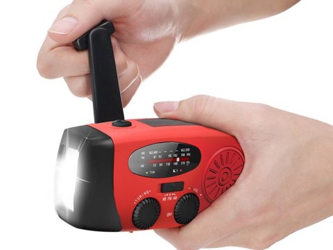 Radio latarka akumulatorowe solarne dynamo na korbkę powerbank usb awaryjne Radio latarka akumulatorowe solarne dynamo na korbkę powerbank usb awaryjne