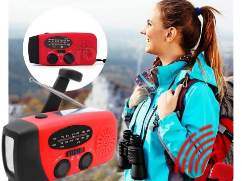 Radio latarka akumulatorowe solarne dynamo na korbkę powerbank usb awaryjne Radio latarka akumulatorowe solarne dynamo na korbkę powerbank usb awaryjne