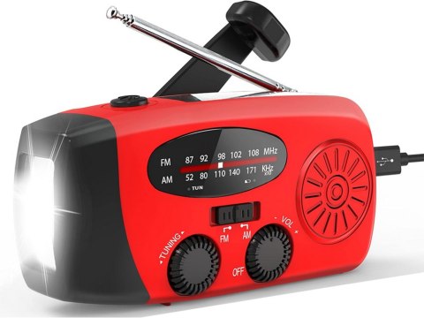Radio latarka akumulatorowe solarne dynamo na korbkę powerbank usb awaryjne Radio latarka akumulatorowe solarne dynamo na korbkę powerbank usb awaryjne
