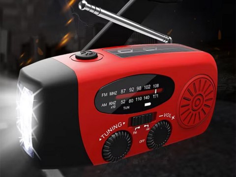 Radio latarka akumulatorowe solarne dynamo na korbkę powerbank usb awaryjne Radio latarka akumulatorowe solarne dynamo na korbkę powerbank usb awaryjne