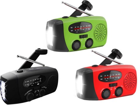 Radio latarka akumulatorowe solarne dynamo na korbkę powerbank usb awaryjne Radio latarka akumulatorowe solarne dynamo na korbkę powerbank usb awaryjne