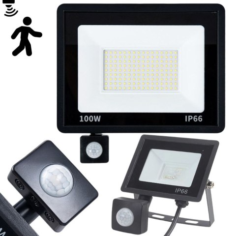 Halogen naświetlacz reflektor led 100w 6000k z czujnik ruchu zmierzchu ip66 Halogen naświetlacz reflektor led 100w 6000k z czujnik ruchu zmierzchu ip66