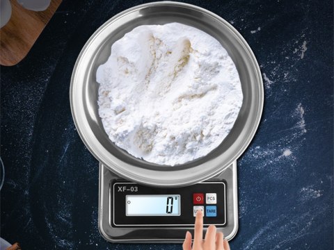 Elektroniczna waga kuchenna z misą 5kg/1g cyfrowa precyzyjna metalowa Elektroniczna waga kuchenna z misą 5kg/1g cyfrowa precyzyjna metalowa