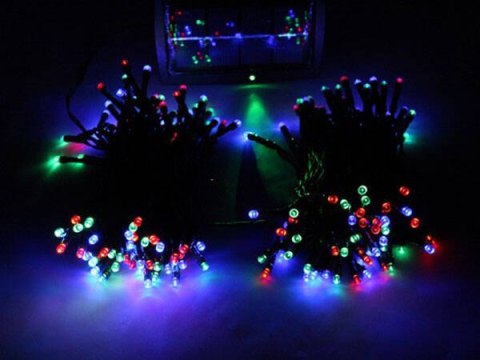 Lampki choinkowe wewnętrzne multikolor 200 led oświetlenie 8 programów Lampki choinkowe wewnętrzne multikolor 200 led oświetlenie 8 programów