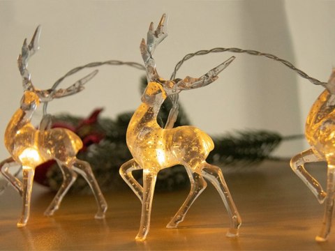 Lampki girlanda boże narodzenie renifery 10 szt led z brokatem na choinkę Lampki girlanda boże narodzenie renifery 10 szt led z brokatem na choinkę