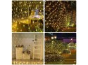 Siatka świetlna kurtyna 100 led lampki święta zewnętrzne biała ciepła 1x2m