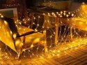Siatka świetlna kurtyna 100 led lampki święta zewnętrzne biała ciepła 1x2m