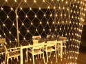 Siatka świetlna kurtyna 160led lampki święta usb pilot biała ciepła 2x2,6m