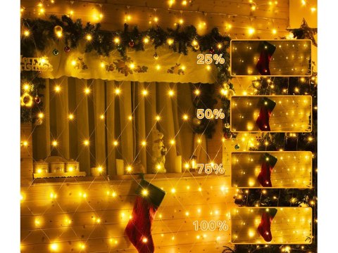Siatka świetlna kurtyna 160led lampki święta usb pilot biała ciepła 2x2,6m Siatka świetlna kurtyna 160led lampki święta usb pilot biała ciepła 2x2,6m