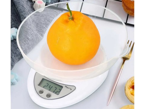Waga kuchenna elektroniczna cyfrowa z misą miska 5kg lcd dokładna miarka Waga kuchenna elektroniczna cyfrowa z misą miska 5kg lcd dokładna miarka