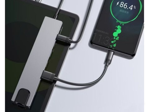 Hub adapter 8w1 przejściówka 2x usb-c thunderbolt 3 2xusb hdmi sd rj45 Hub adapter 8w1 przejściówka 2x usb-c thunderbolt 3 2xusb hdmi sd rj45