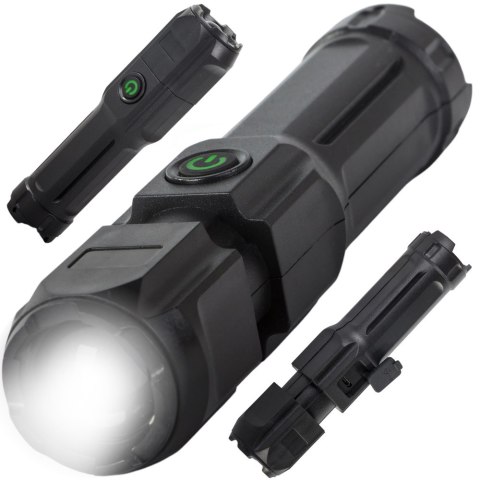 Latarka led akumulatorowa taktyczna zoom xpe led wojskowa mocna policyjna