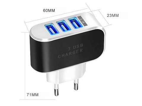 Ładowarka sieciowa szybka 5w 3 x usb quick charge 3.0 uniwersalna 3.1a Ładowarka sieciowa szybka 5w 3 x usb quick charge 3.0 uniwersalna 3.1a