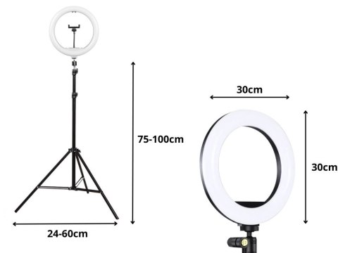 Lampa pierścieniowa led rgb ring + uchwyt na telefon + regulowany statyw Lampa pierścieniowa led rgb ring + uchwyt na telefon + regulowany statyw