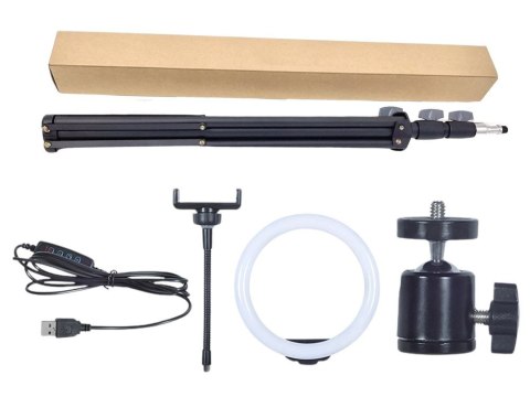 Lampa pierścieniowa led ring + uchwyt na telefon + statyw 100cm 3 odcienie Lampa pierścieniowa led ring + uchwyt na telefon + statyw 100cm 3 odcienie