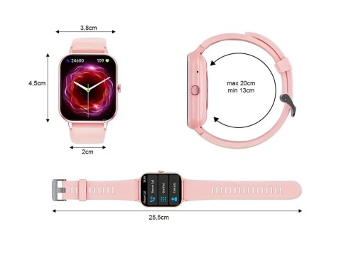 Smartwatch zegarek damski męski gumowy pasek sport bluetooth rozmowy Smartwatch zegarek damski męski gumowy pasek sport bluetooth rozmowy