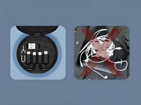 Zestaw adapterów 5w1 szpilka do telefonu w etui usb-c micro usb usb typ a Zestaw adapterów 5w1 szpilka do telefonu w etui usb-c micro usb usb typ a